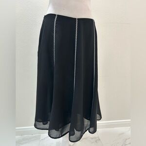 Bobbie Bee Black Women's A-line Skirt With White Stripes, Size 8